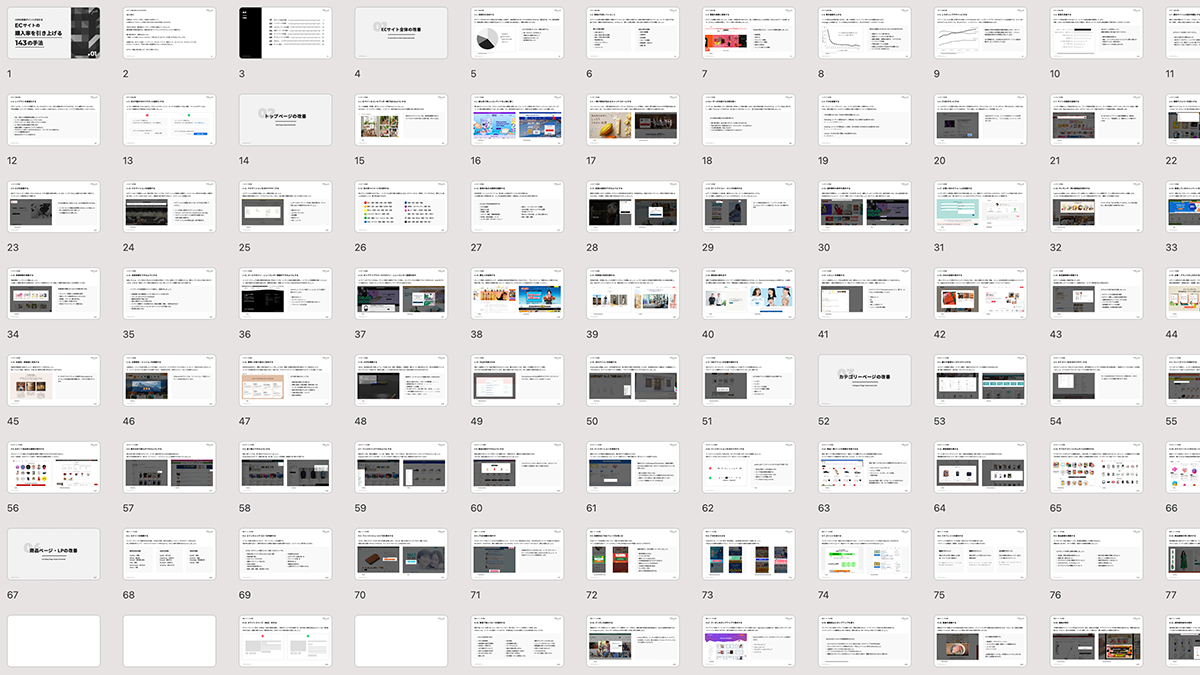 ECサイトの購入率を引き上げる143の手法サマリー